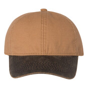 Weathered Canvas Crown with Contrast-Color Visor Cap