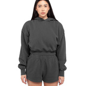 Women's Garment-Dyed Crop Hooded Sweatshirt