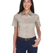Women's Easy Blend™ Short Sleeve Twill Dress Shirt with Stain-Release
