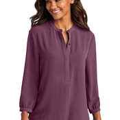 Women's 3/4 Sleeve Textured Crepe Tunic